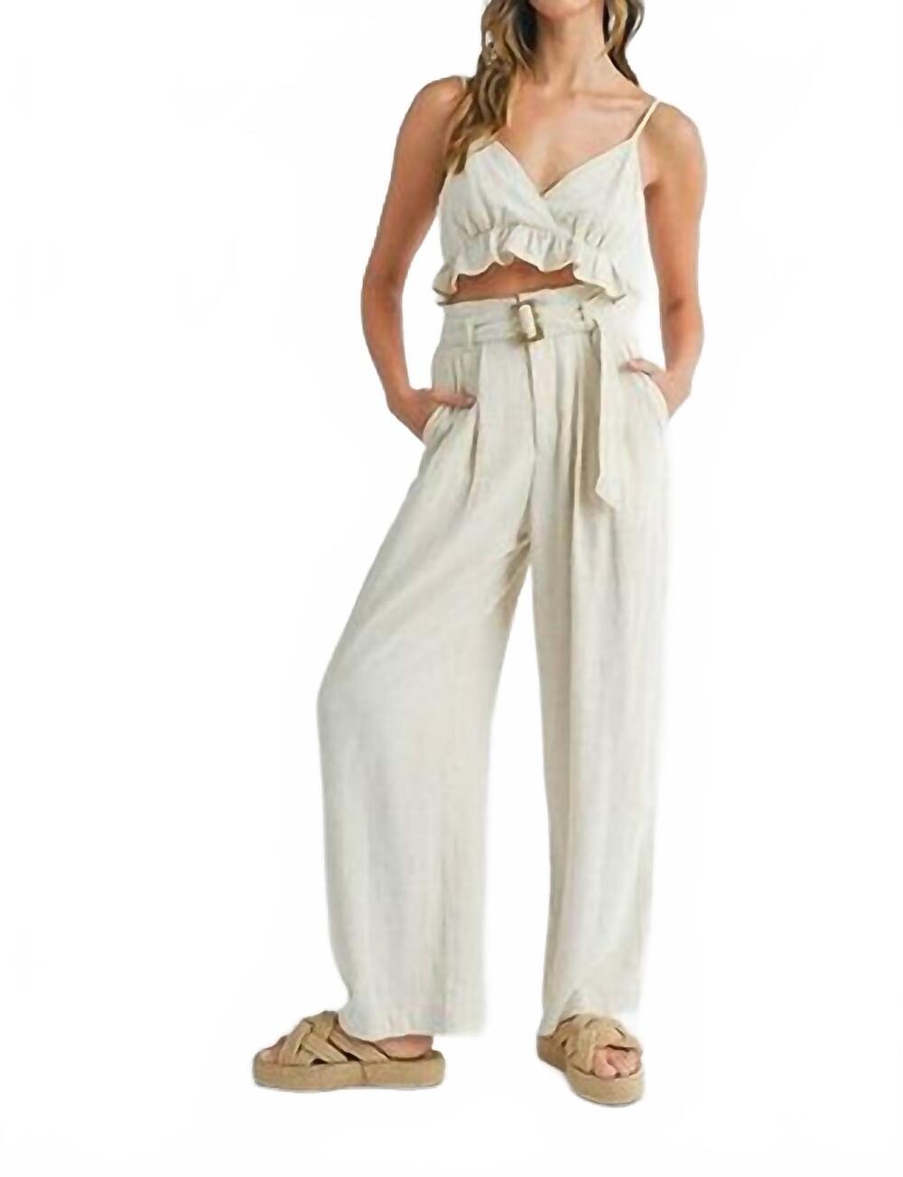 NEW MABLE nina top and pants set in oatmeal